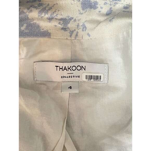 Thakoon Collective Tie Dye Pastel Blazer Jacket Blue White Womens 4 - Picture 10 of 13
